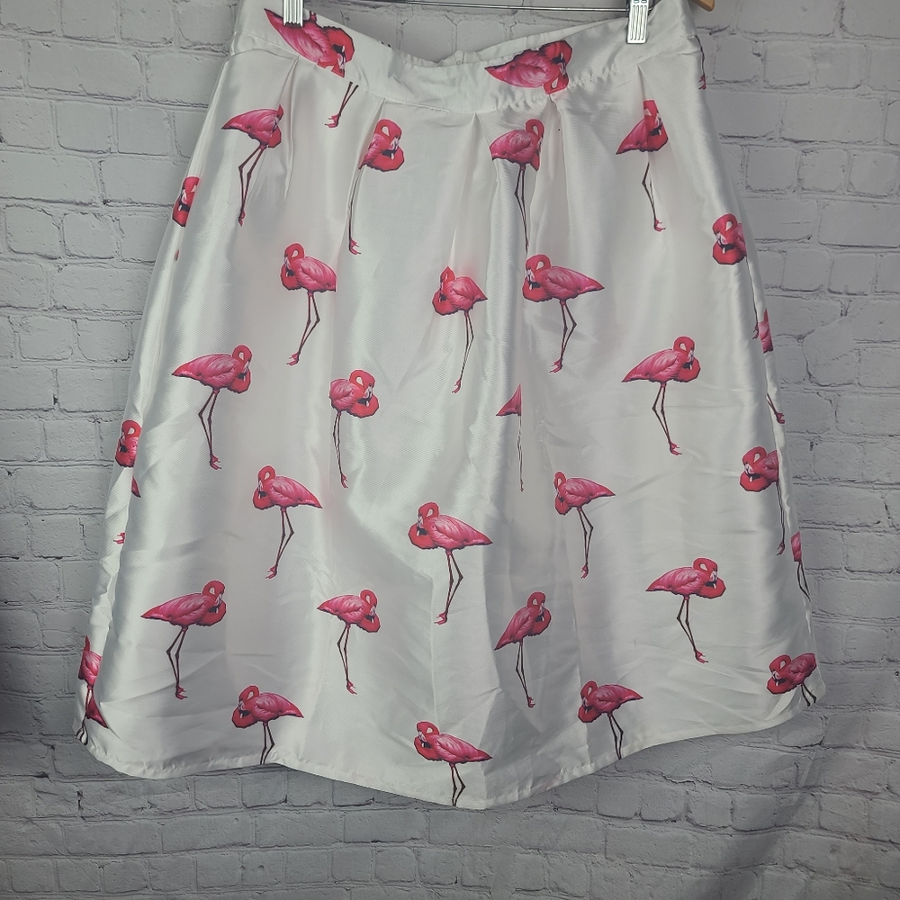 Chicwish. Flamingo Midi Pleated Skirt.Sz XXL